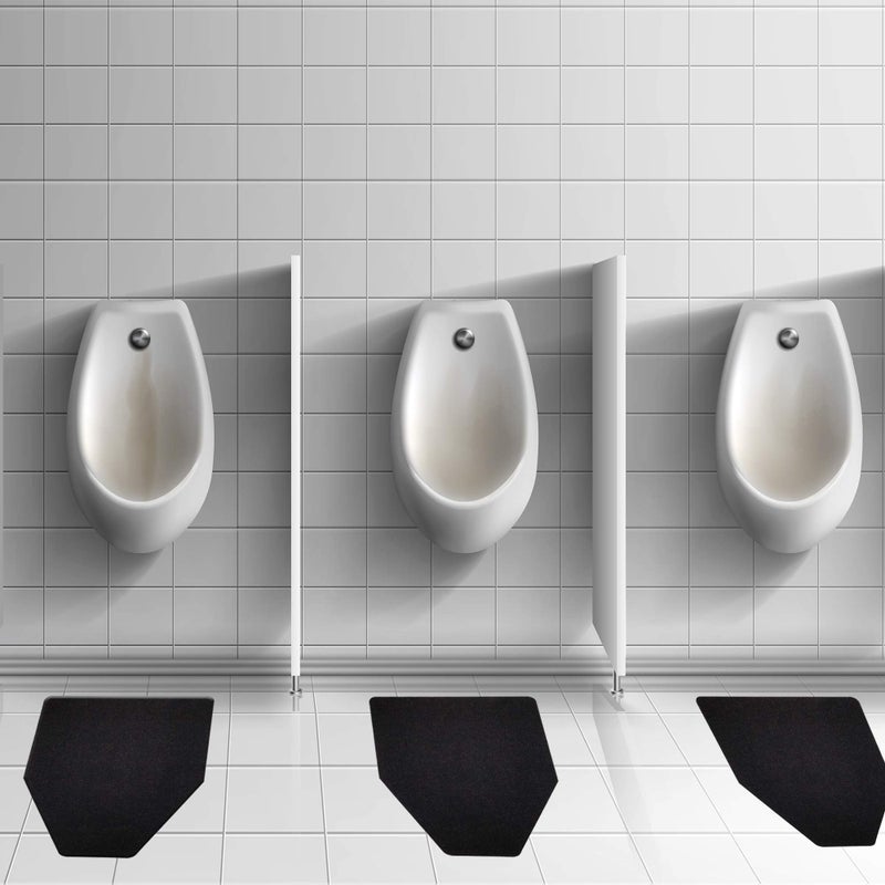 LVAP Urinal Mats (12 Pack) - High Absorbent Mats for Men's Restrooms - Mat Man. Large, Black, 12 PCS - Image 2